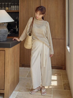 acme ground拿捏松弛感一字领藏肉显瘦蝙蝠袖慵懒长袖针织衫11112