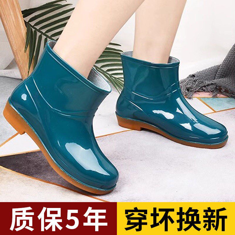 雨鞋女款成人时尚水鞋防水防滑外穿厨房工作鞋低筒胶鞋雨靴套鞋男