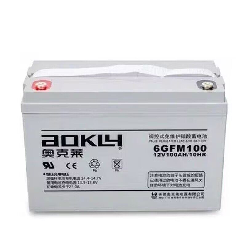 aOKLY奥克莱6GFM100蓄电池12V100AH太阳能储能电池12v200 150 18a