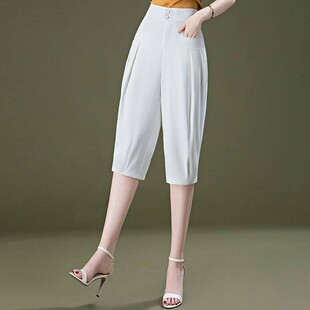 显瘦哈伦休闲七分裤 2026七分裤 透气宽松高腰灯笼裤 mm夏季 女 子薄款