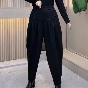 九分裤 宽松垂感百搭时尚 女秋冬高腰显瘦休闲裤 2026高档洋气哈伦裤