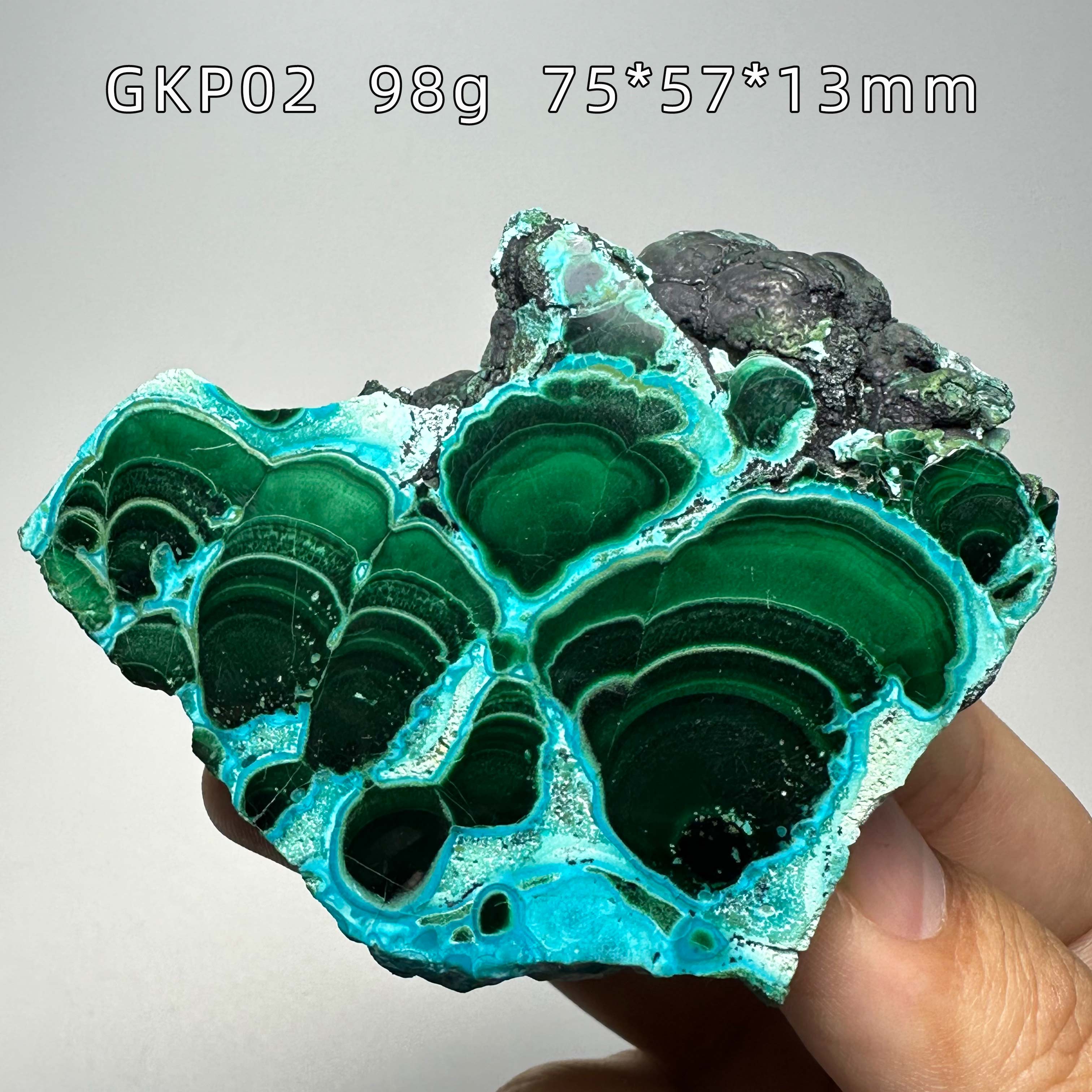 硅孔雀石切片刚果天然地质矿物原石抛光科普标本收藏摆件家居装饰