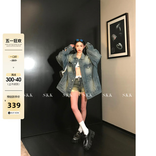 美式 Skk 春日派对 设计感高定牛仔外套春女 Store 高街复古新款