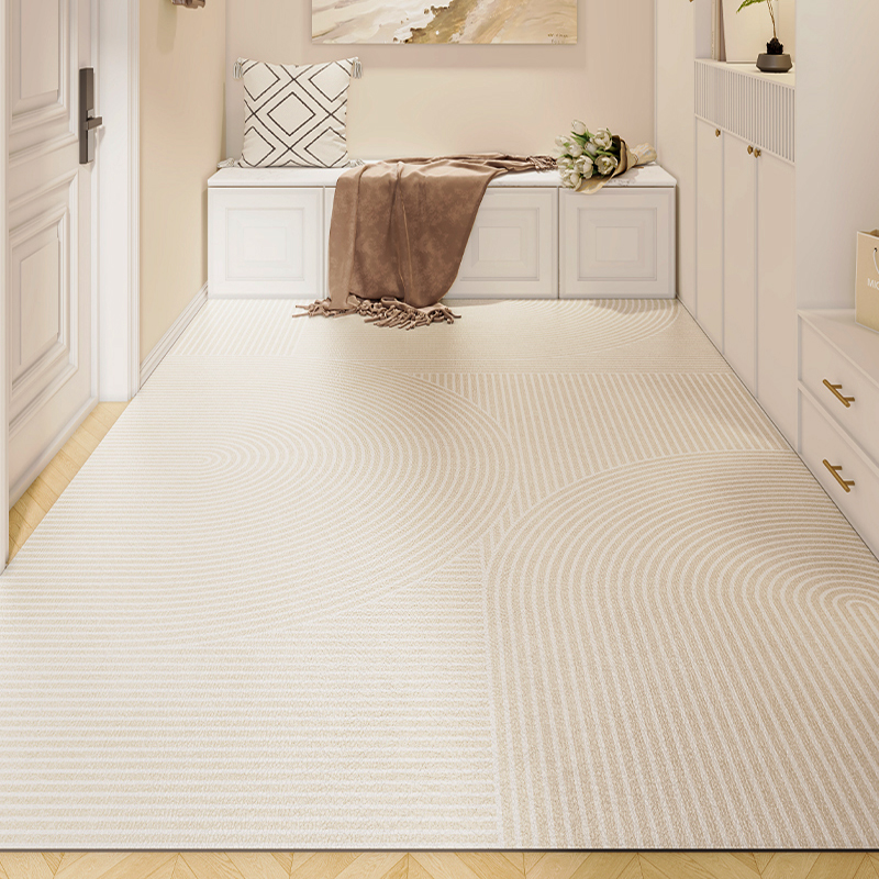 加厚皮革一擦净奶油风入户门地垫