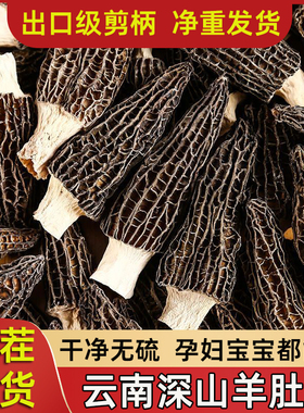 云南羊肚菌干货野生500g新鲜菌菇煲汤干货食材头茬新货云南菌子