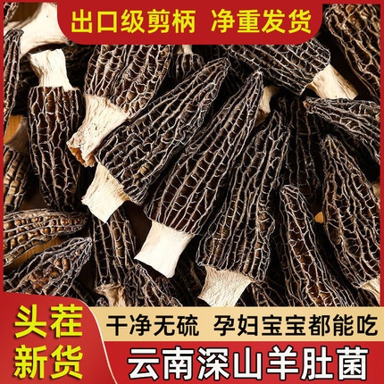 云南羊肚菌干货野生500g新鲜菌菇煲汤干货食材头茬新货云南菌子