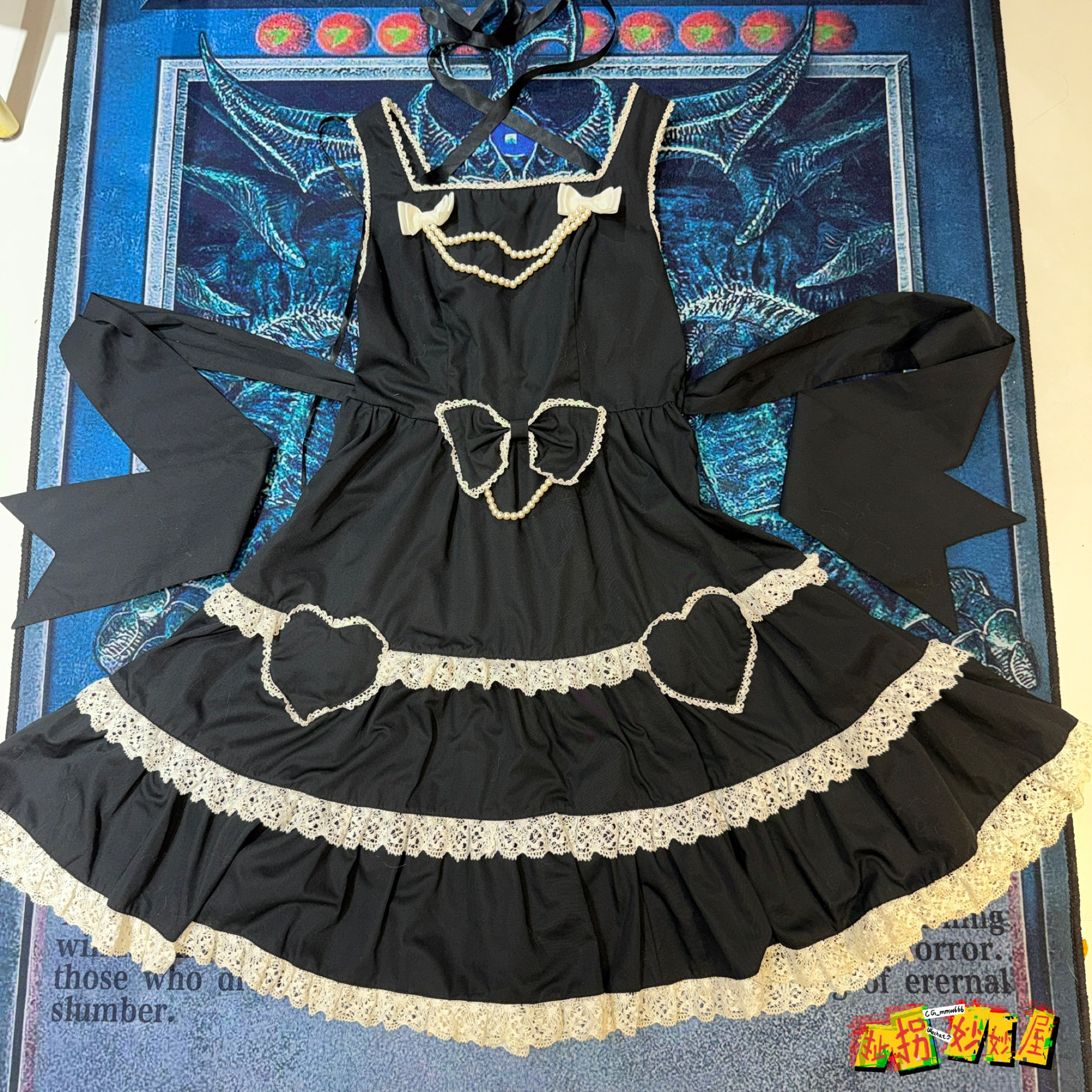 【现货掉落】bodyline日牌中古稀有孤品可爱Lolita爱心口袋jsk黑