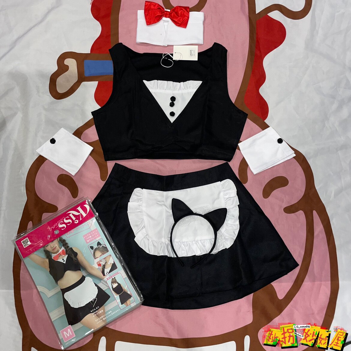 【现货掉落】Bodyline日牌全新带吊猫耳女仆套装可爱露脐原宿cos