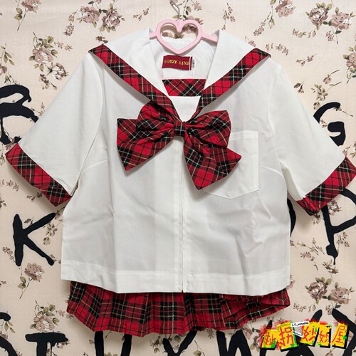 【2个月发·有红标】bodyline日牌全新未拆封苏格兰红格水手服