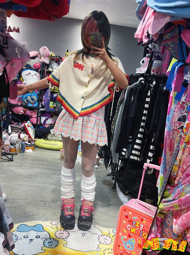【现货掉落】hysteric glamour mini歇斯底里稀有中古针织斗篷y2k