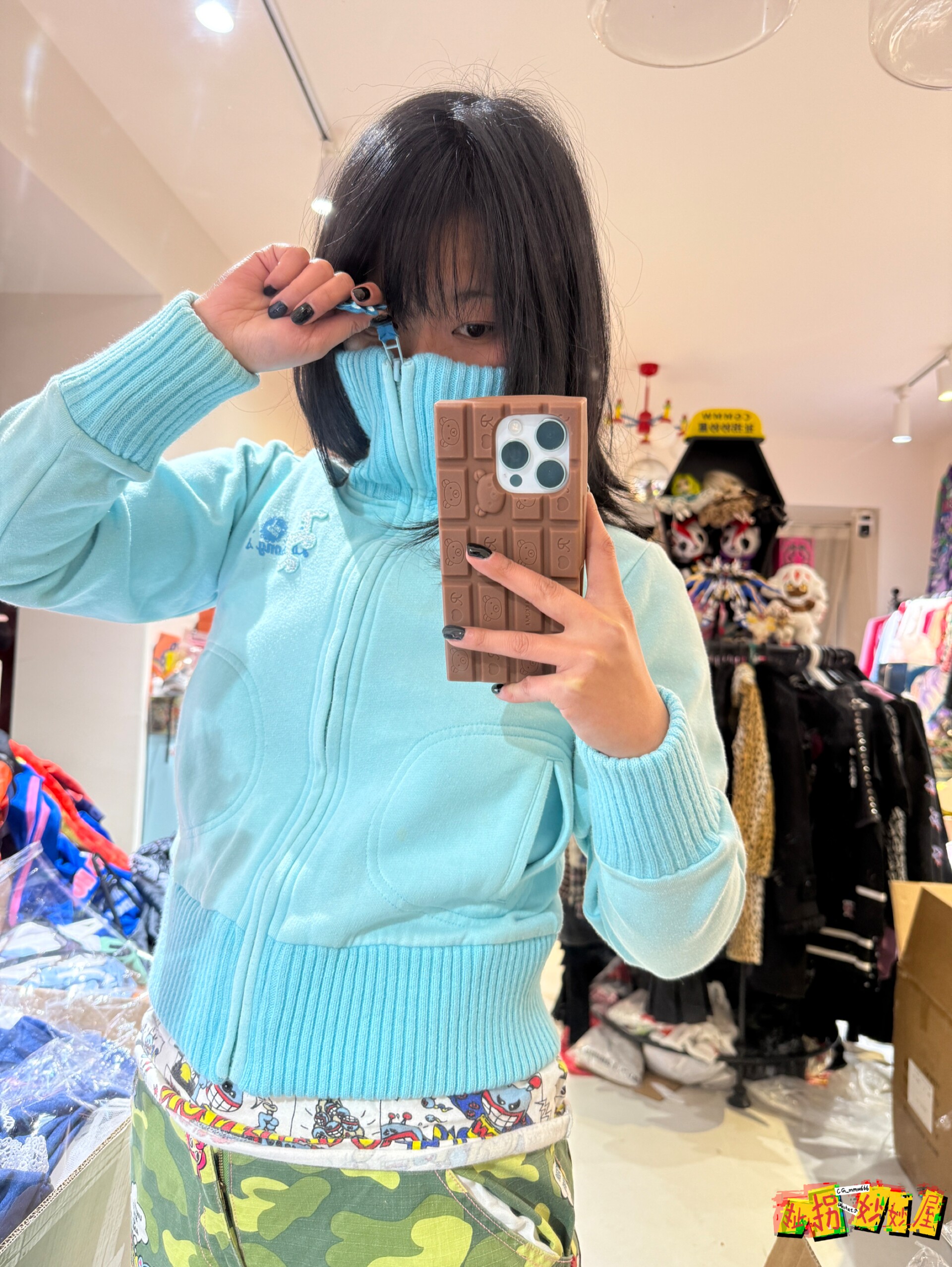【现货掉落】Herethere日牌中古稀有孤品可爱水色短款外套原宿y2k