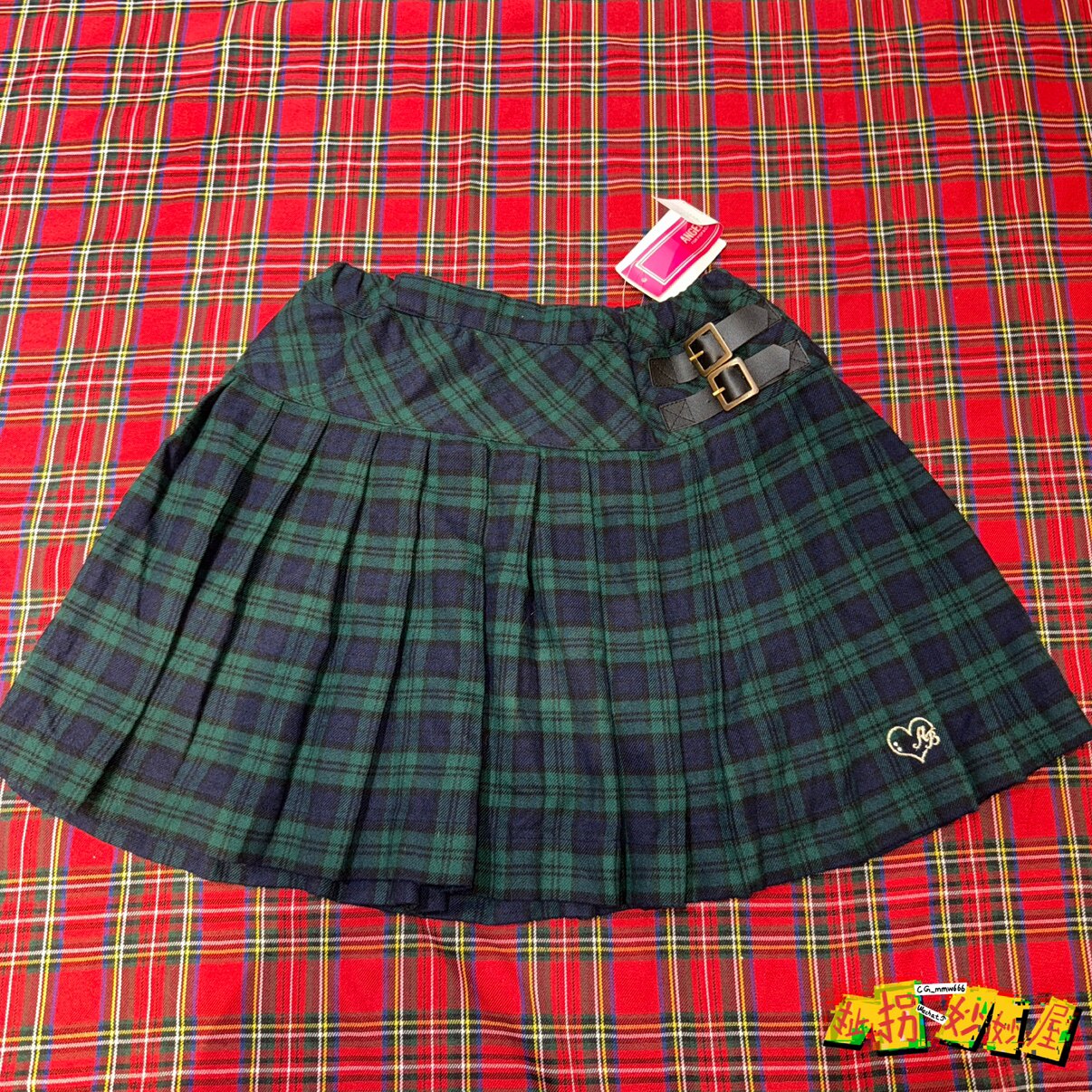 【现货掉落】angelblue日牌全新带吊格子裙sk可爱制服jk童趣