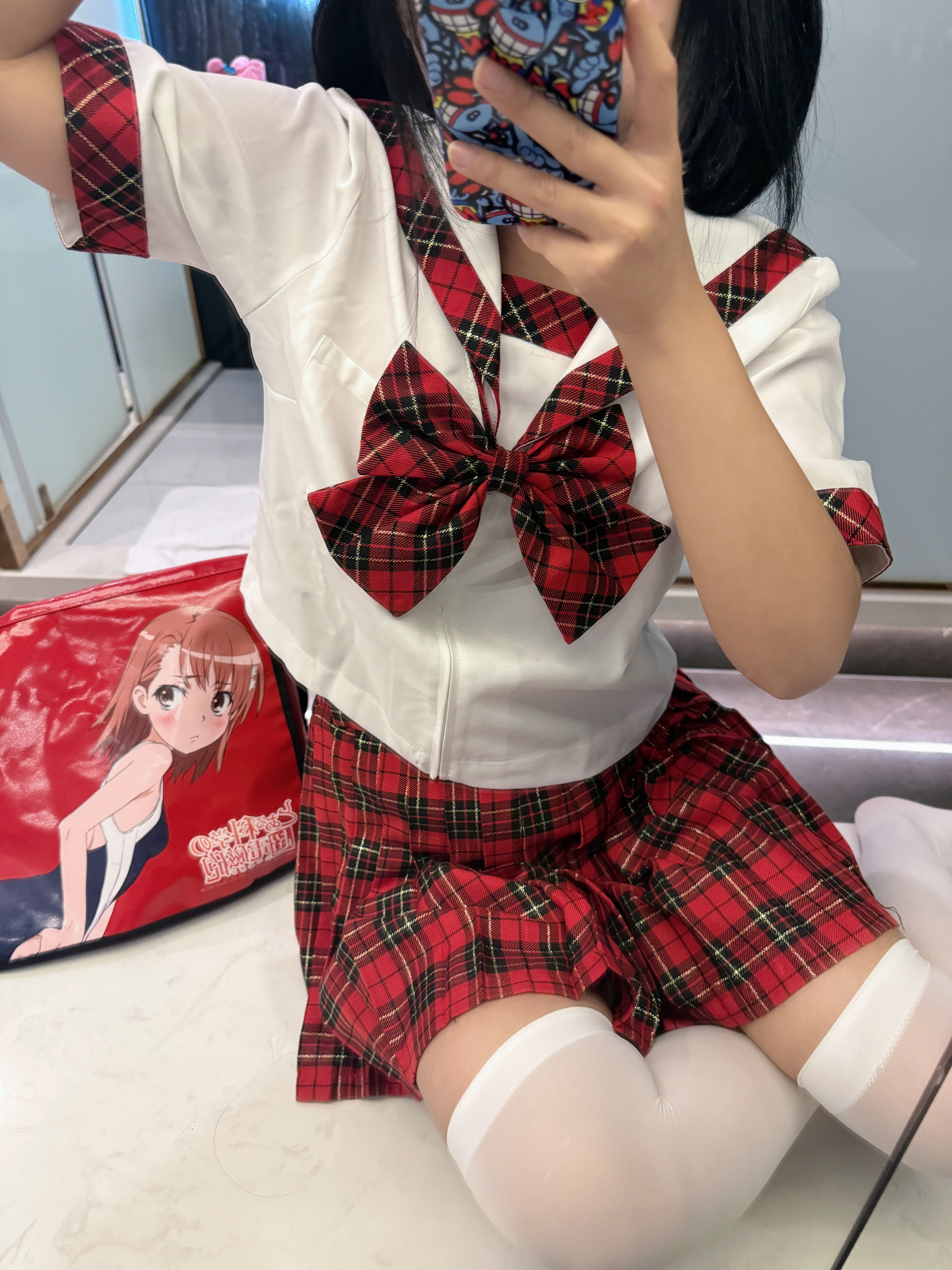 【2个月发】bodyline全新带吊苏格兰红格jk水手服制服套装图片
