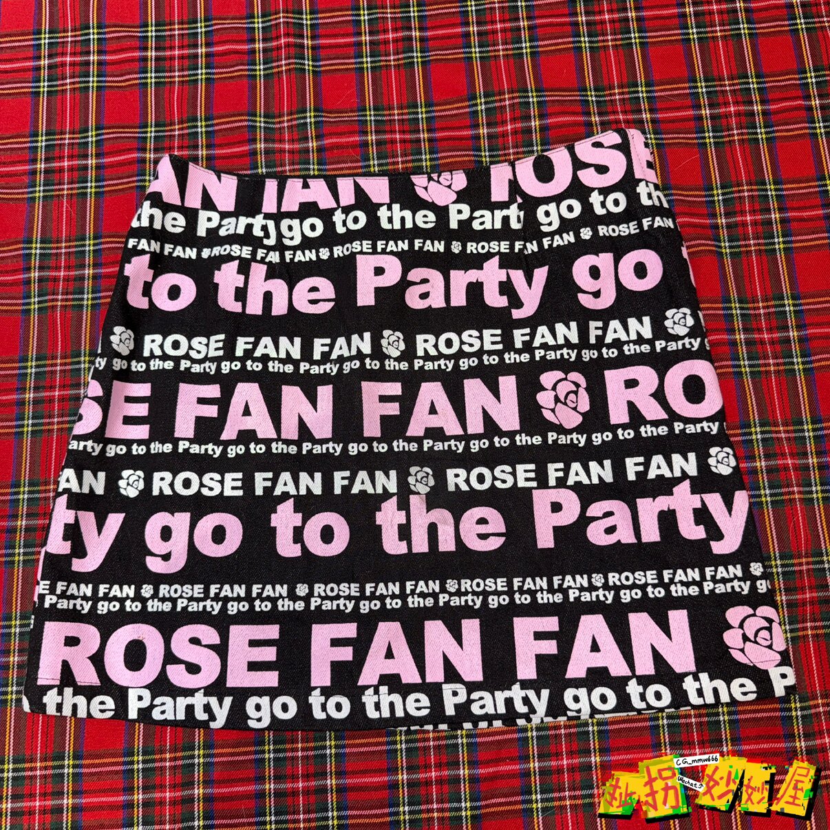 【现货掉落】rose fanfan日牌中古稀有孤品可爱包臀裙满印黑粉sk