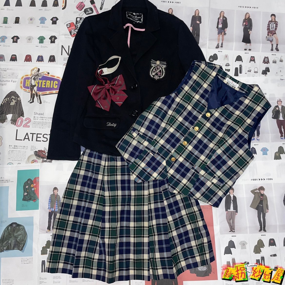 【现货掉落】Daisylovers日牌中古稀有jk可爱西服套装马甲格裙