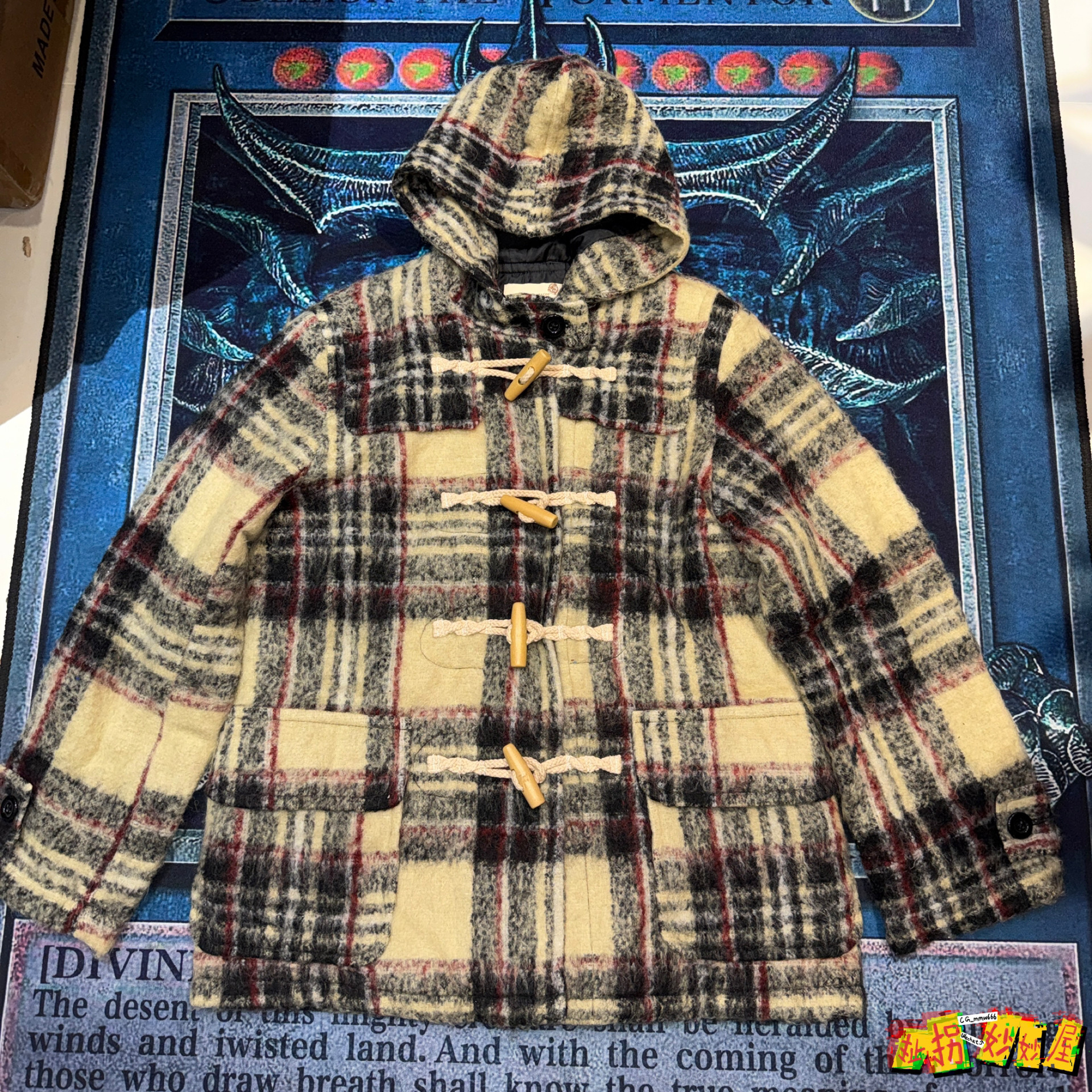 【现货掉落】日牌中古稀有孤品可爱牛角扣大衣外套古着vintage