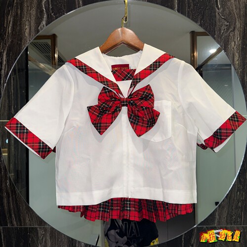 【快团半个月发货】bodyline全新带吊苏格兰红格jk水手服制服套装