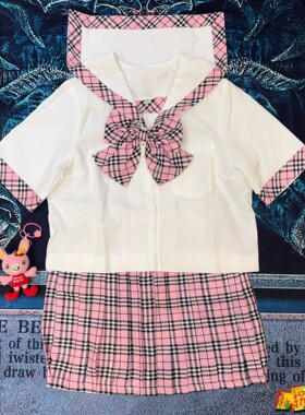 【2个月发】bodyline日牌全新未拆封苏格兰粉格jk制服套装水手服