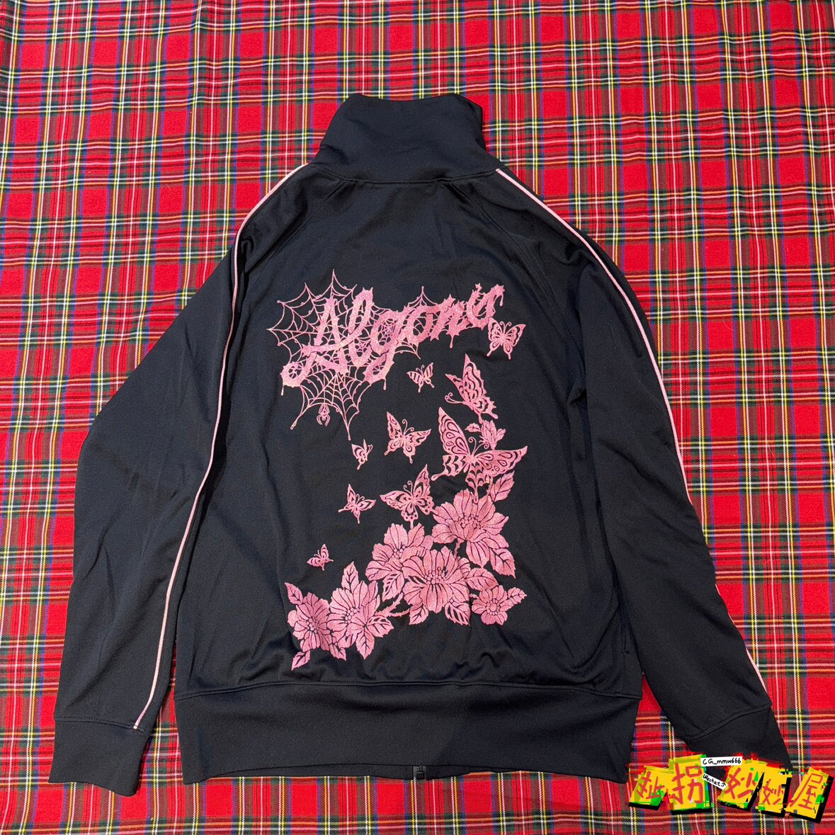 【现货掉落】Algonquins日牌中古稀有孤品可爱黑粉长袖外套蛛网