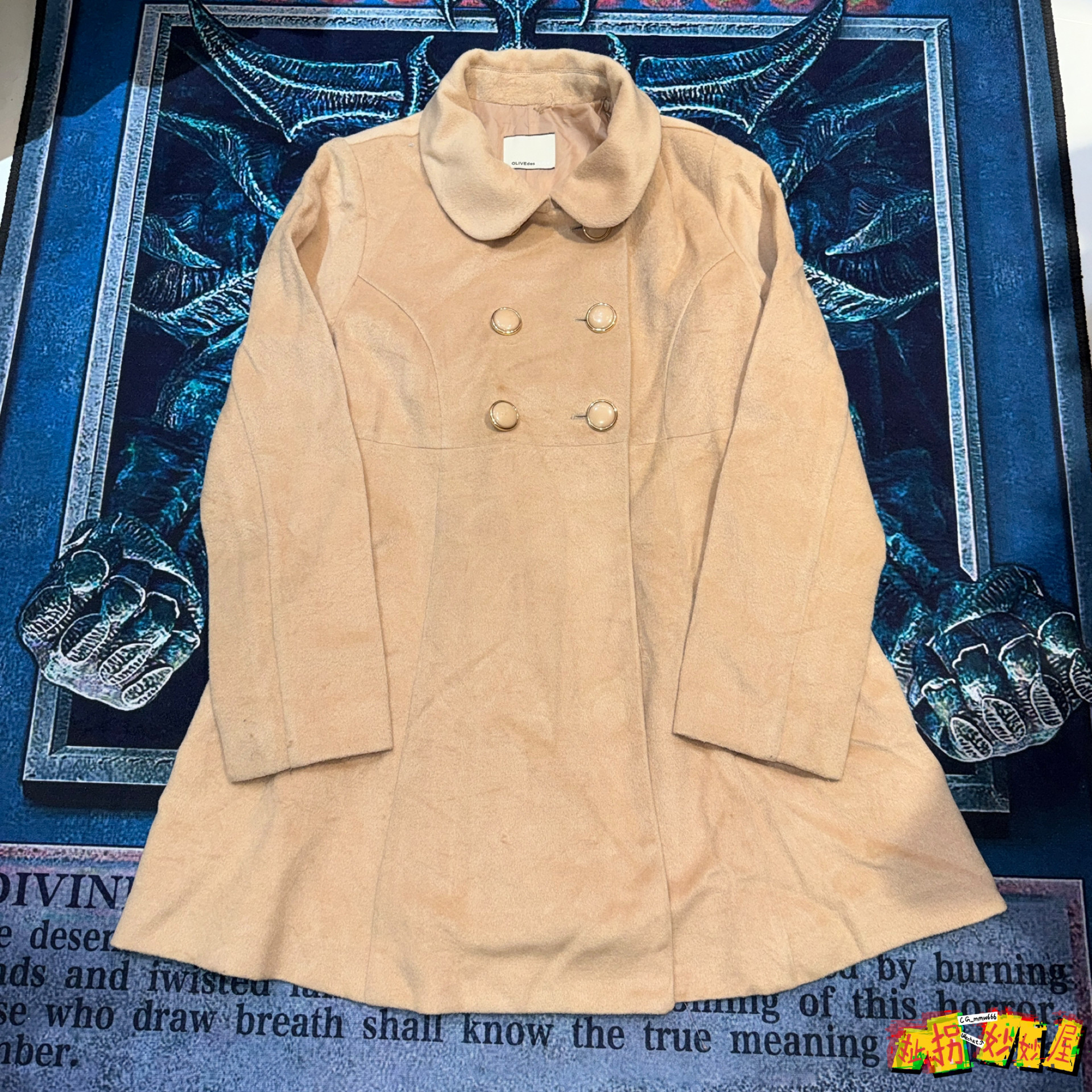 【现货掉落】日牌中古稀有孤品可爱呢子大衣外套风衣古着vintage