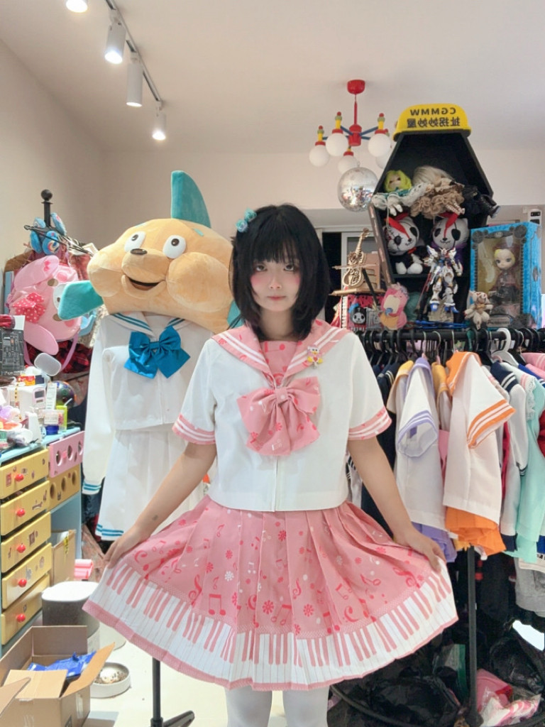 【两个月发】bodyline全新日牌代购水手服钢琴柄音符jk可爱套装