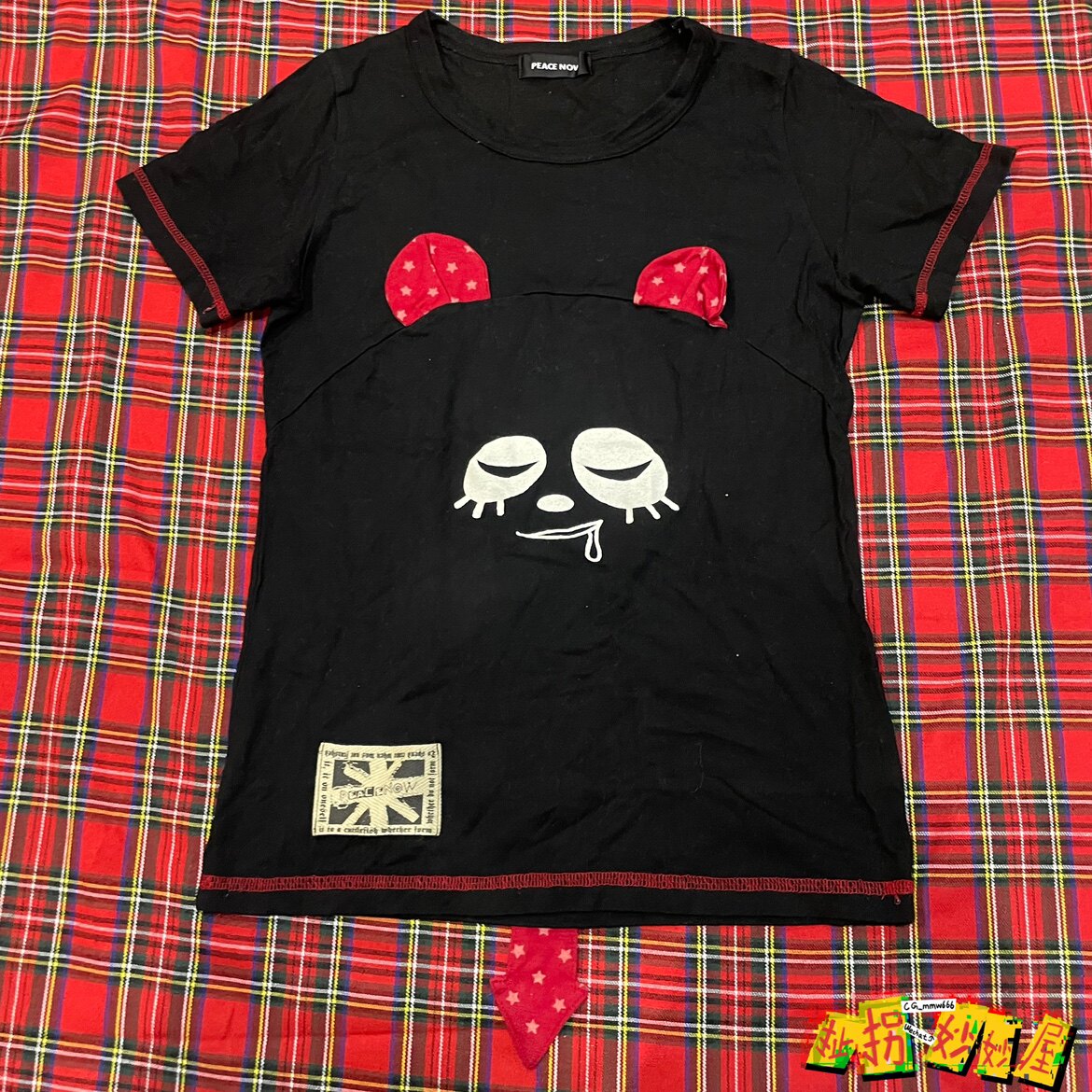 【现货掉落】peacenow日牌中古稀有孤品可爱恶魔尾巴T恤短袖小熊