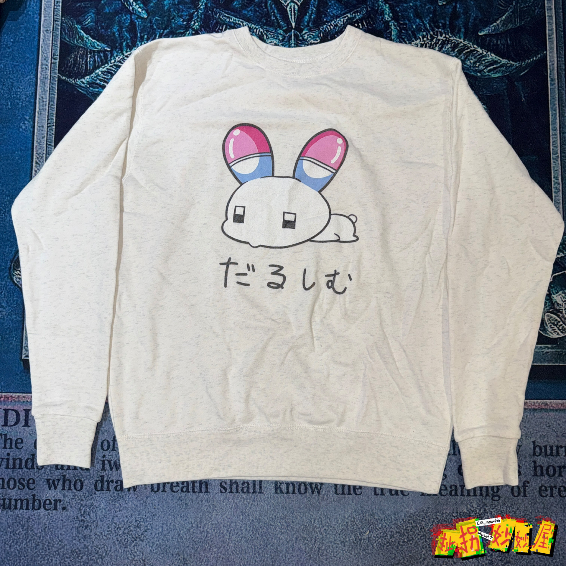 【现货掉落】menherachan日牌中古稀有孤品可爱印花卫衣古着原宿