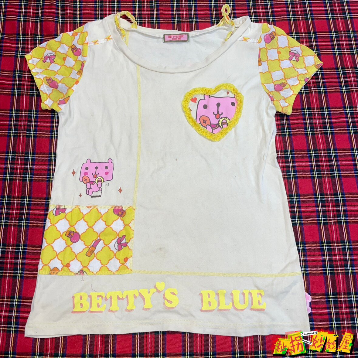 【现货掉落】bettyblue日牌中古稀有孤品可爱短袖吊带肩带童趣y2k