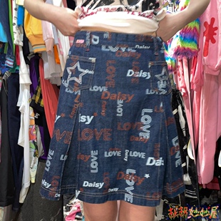 【现货掉落】daisylovers日牌中古稀有孤品可爱牛仔sk满印原宿y2k