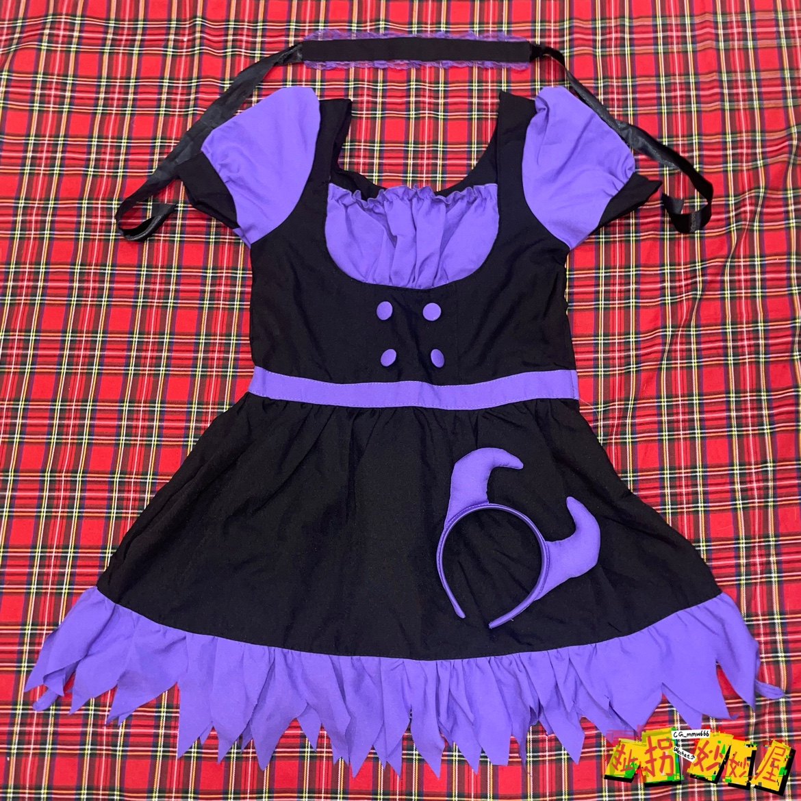 【现货掉落】Bodyline日牌中古稀有孤品可爱黑紫小恶魔套装Lolita