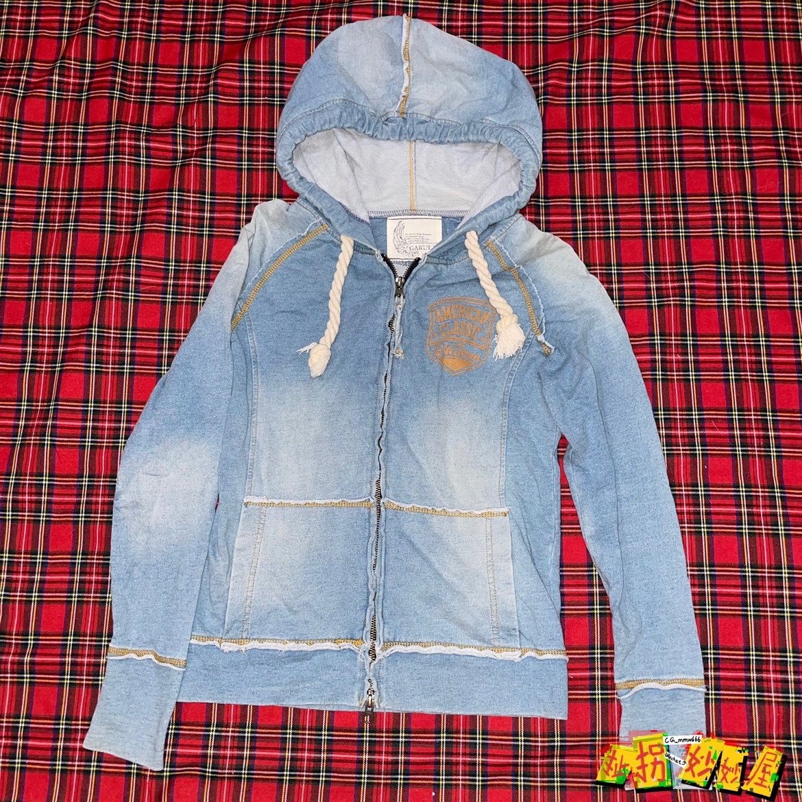 【现货掉落】garula日牌中古稀有孤品连帽外套牛仔gal系涩谷辣妹