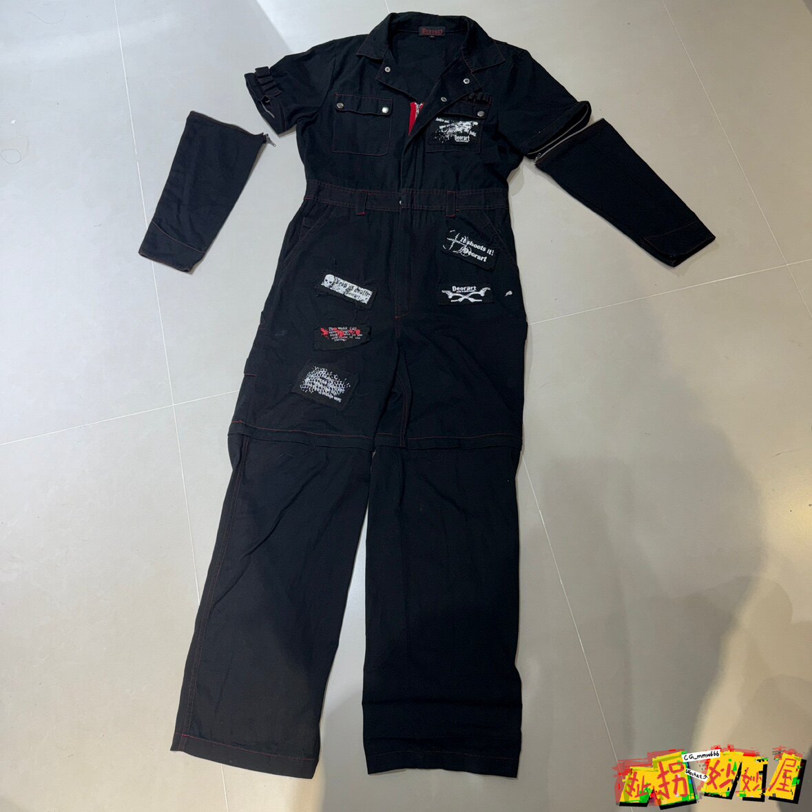 【现货掉落】deorart日牌中古稀有孤品连体衣工装可拆卸朋克摇滚