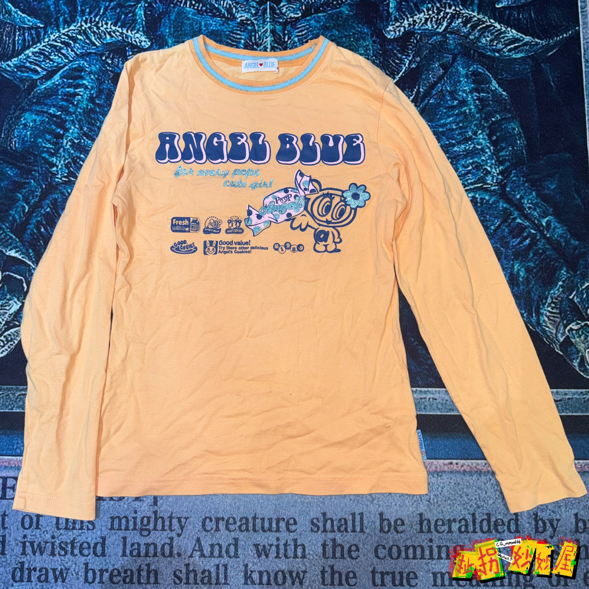 【现货掉落】angelblue日牌中古稀有孤品可爱长袖T恤古着原宿童趣