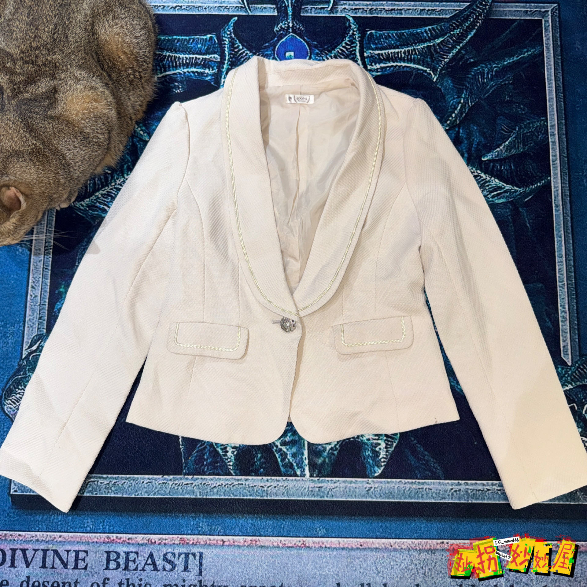 【现货掉落】axesfemme日牌中古稀有孤品可爱外套 白西服古着森系