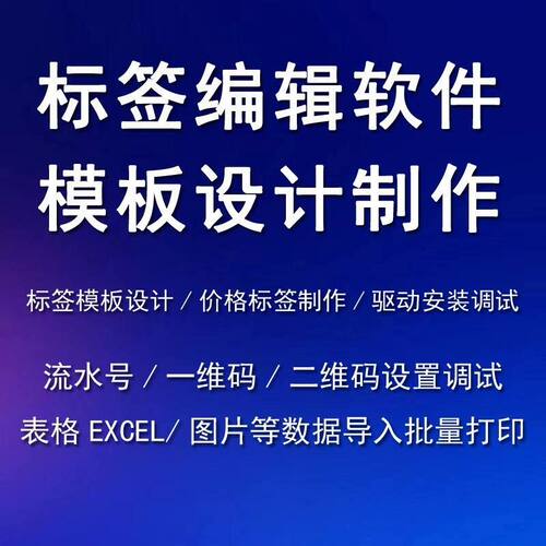 BT条码标签软件远程安装永久使用吊牌水洗唛批量打印2016/21/22