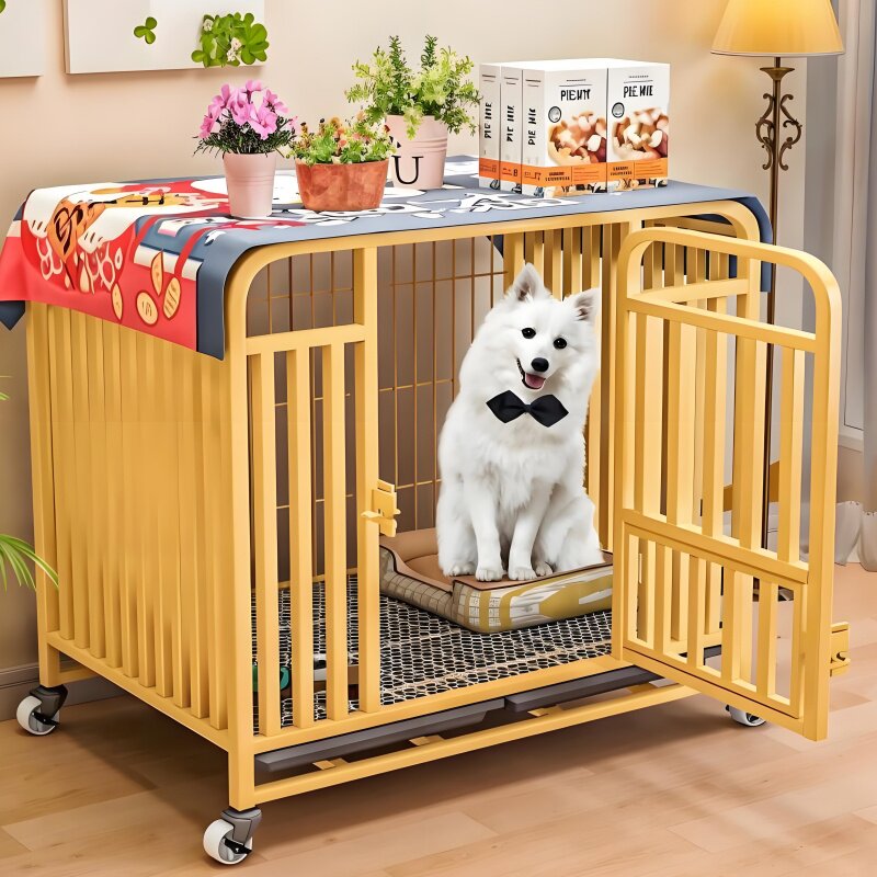 狗笼子全方管加粗加固中型犬大型犬室外带厕所狗窝金毛萨摩耶狗笼