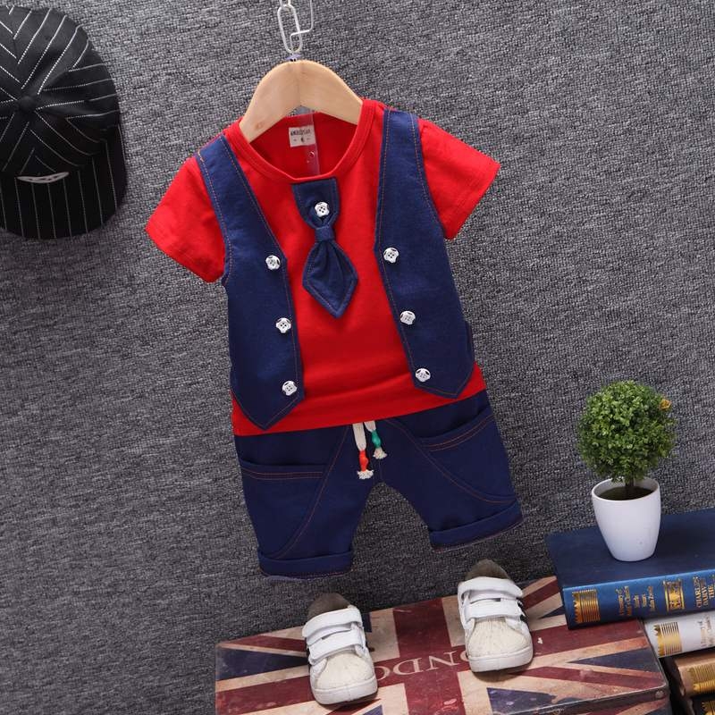 Good boy chàng trai mùa hè cũ chiếc váy thiết lập 1 English gió 2 bé phù hợp với 3 trẻ sơ sinh 4 trẻ em giả vest.