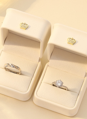 仿真钻戒情侣一对求婚可调