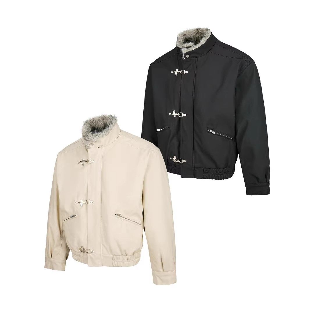 EME 狼王雕1200g飞机扣座山雕外套男女25冬季保暖哈灵顿棉服夹克