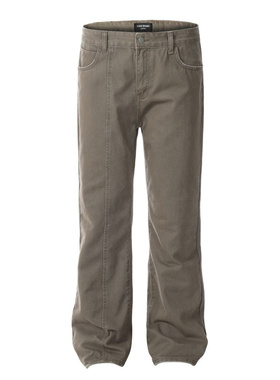 美式复古棕色cleanfit牛仔裤男女潮牌休闲小众百搭直筒美拉德裤子