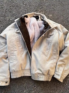 EME【蛇年限定】军布座山蟒毛领剪裁解构加绒加厚宽松夹克外套潮