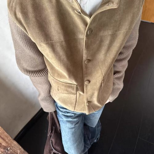 EME经典老钱仿马毛针织外套