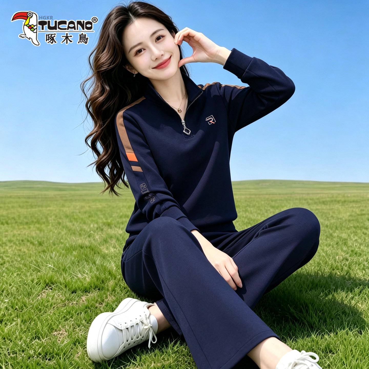 啄木鸟运动套装女时尚洋气减龄秋