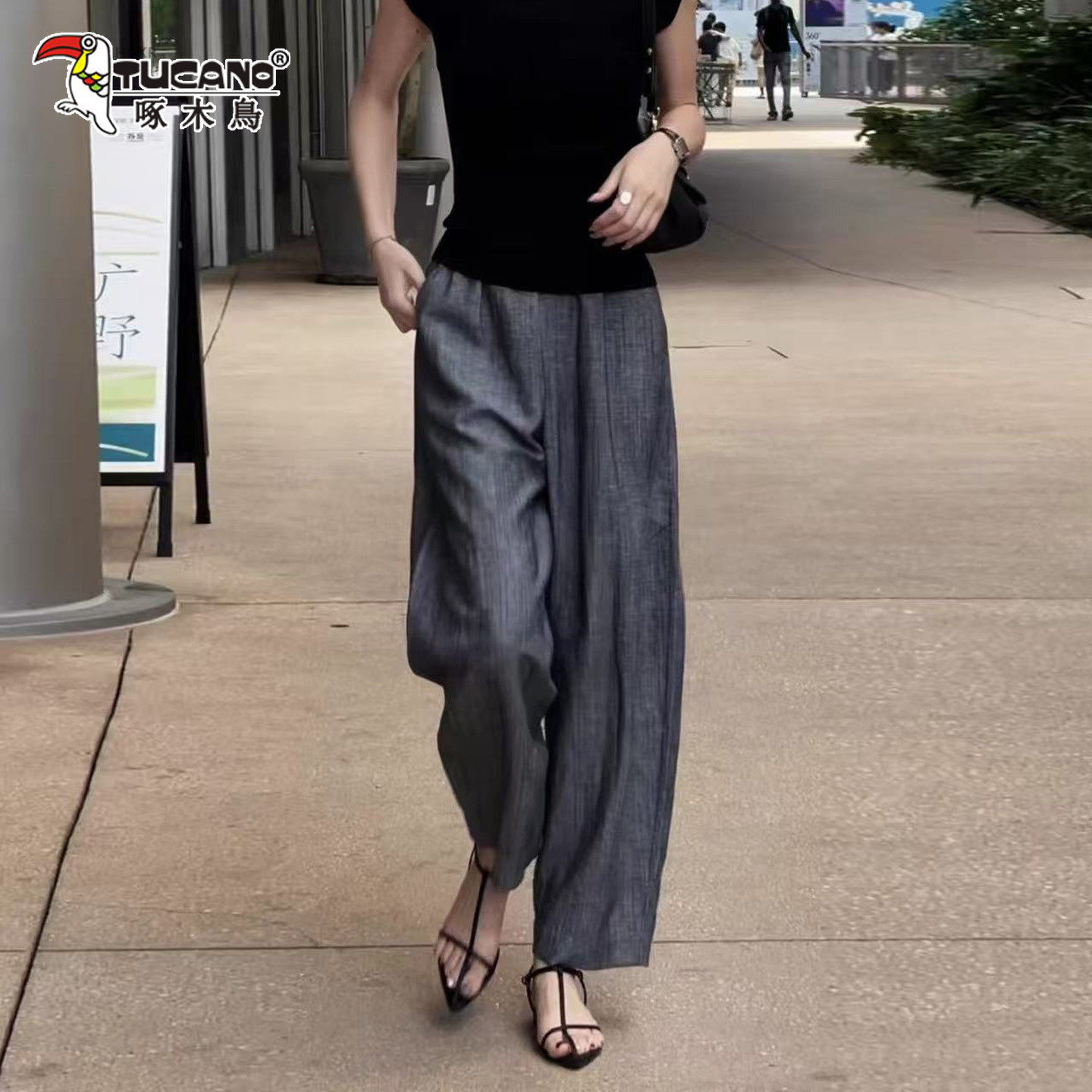 啄木鸟灰色休闲裤子女款爆款裤子