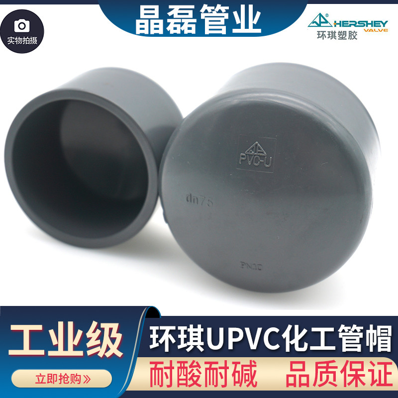 国标堵头UPVC管帽耐酸耐碱图片