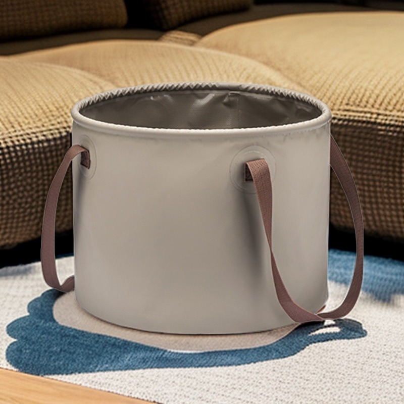 通用大号便携足浴桶折叠耐高温收纳棕色加热恒温折叠盆泡脚桶