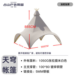 户外大型天幕帐篷天穹双联三联露营团建营地酒吧中心吧台餐厅民宿
