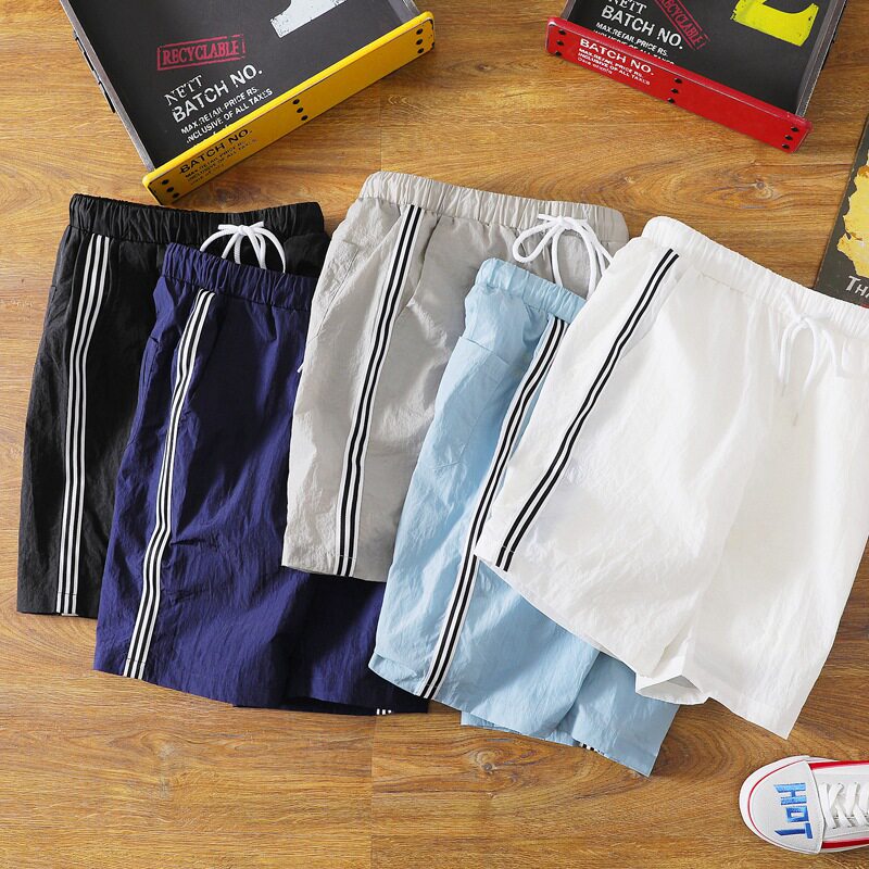 夏季男士休閑短褲運動ins寬松情侶五分褲日系沙灘褲速幹大褲衩薄在類目 男裝, 休閒褲中 - 來自Buy2taobao.com提供專業的淘寶代購服務