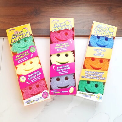 美国ScrubDaddy清洁擦双面洗碗去污海绵笑脸魔力擦刷锅擦3只装