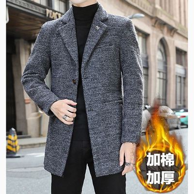 潮牌秋冬潮流时尚中款风衣男士